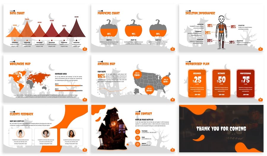 万圣节恐怖主题创意设计PPT模板 - PPT派