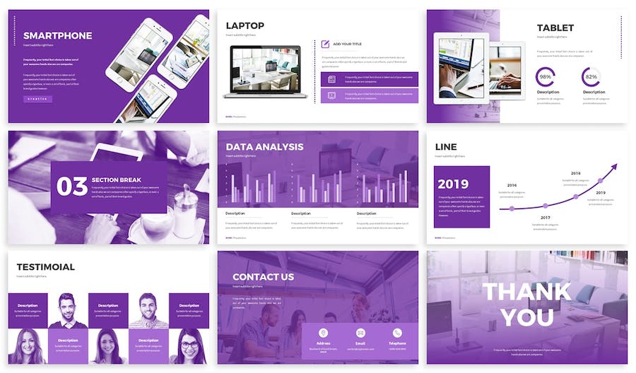 工作办公场景展示推广Keynote模板 - PPT派