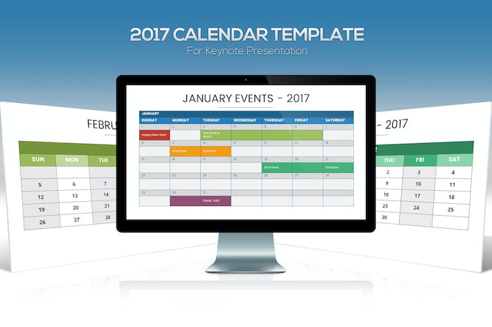 2017年日历工作排期规划keynote模板- PPT派