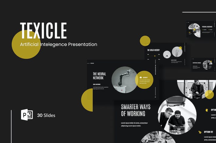人工智能词汇学习指南PPT模板 - PPT派