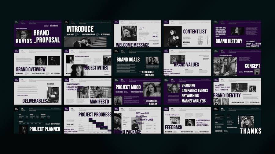 文艺复古品牌建设项目提案Keynote模板 - PPT派