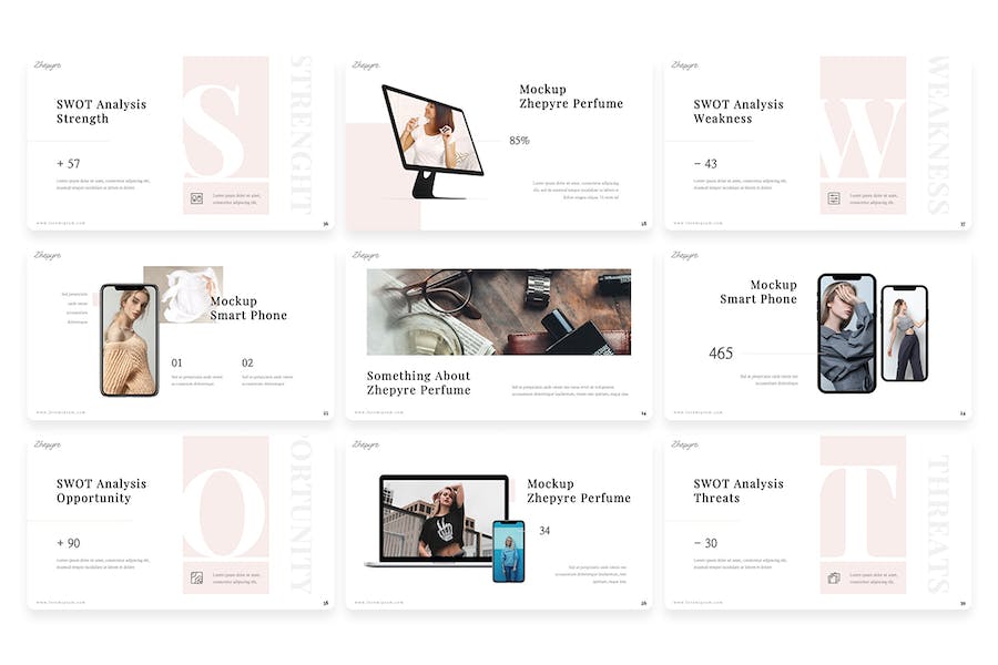 香水品牌营销策略运营Keynote模板 - PPT派
