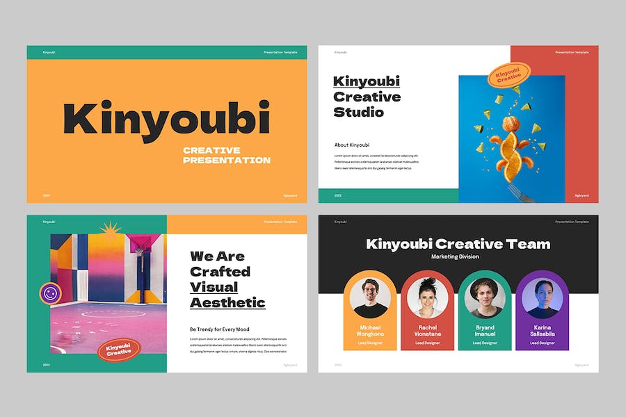 多彩创意贴纸装饰幻灯片设计Keynote模板 - PPT派