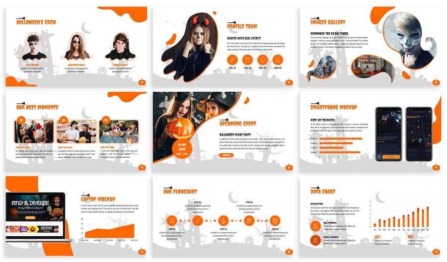万圣节恐怖主题创意设计PPT模板 - PPT派
