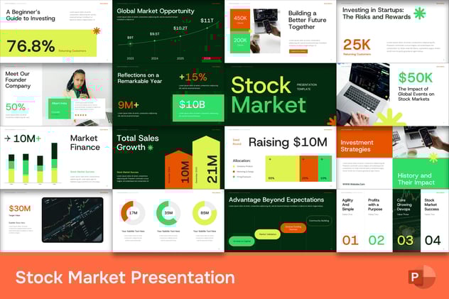 股市行情走势分析PPT模板 - PPT派