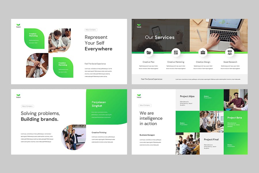 创意设计作品集视觉展示Keynote模板 - PPT派