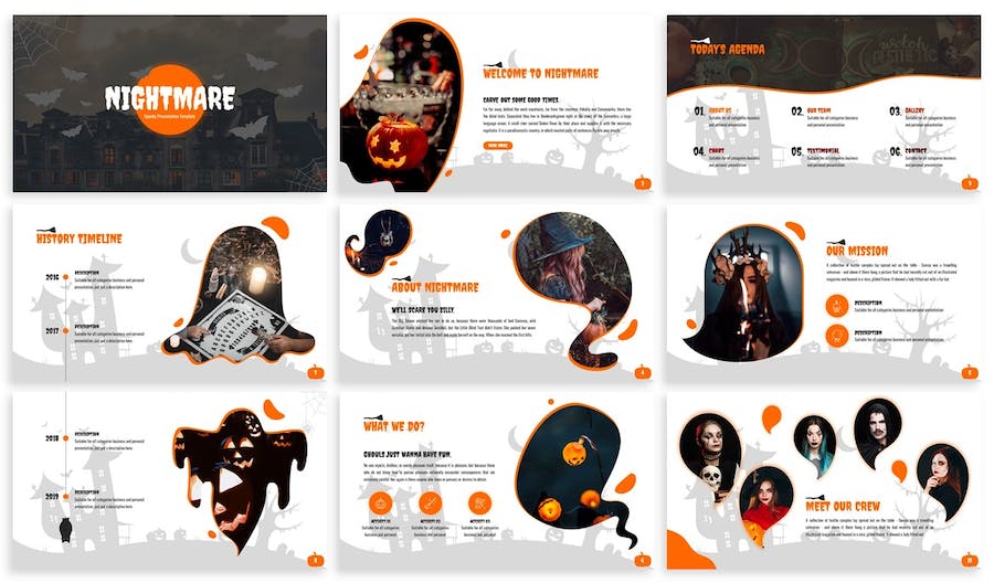 万圣节恐怖主题创意设计PPT模板 - PPT派