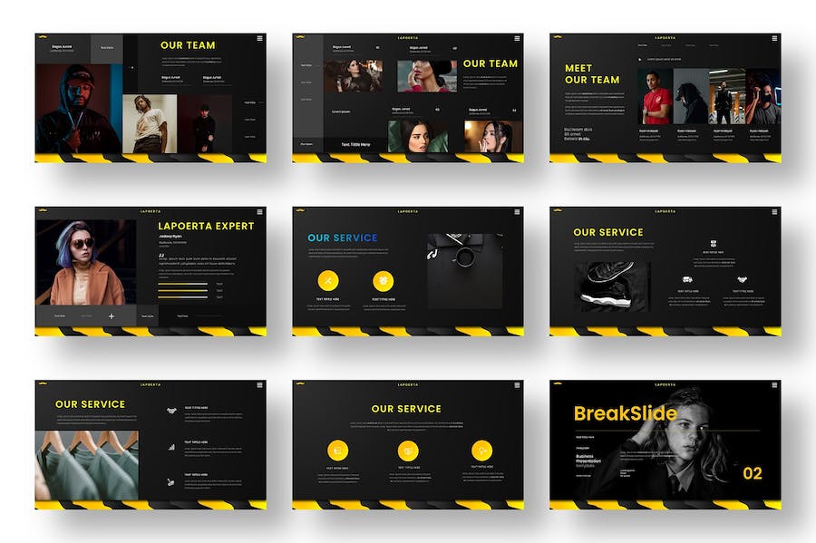 商务风格品牌展示PPT模板 - PPT派