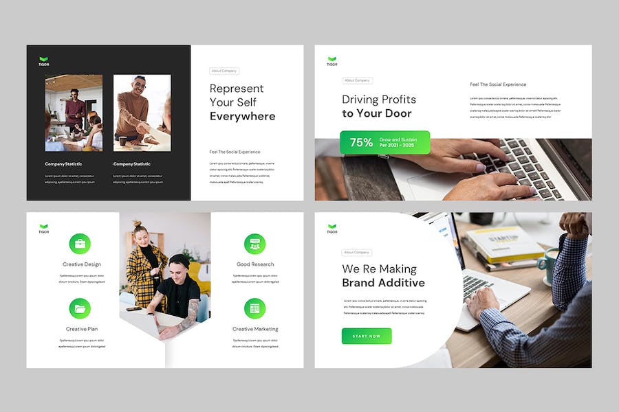 创意设计作品集视觉展示Keynote模板 - PPT派