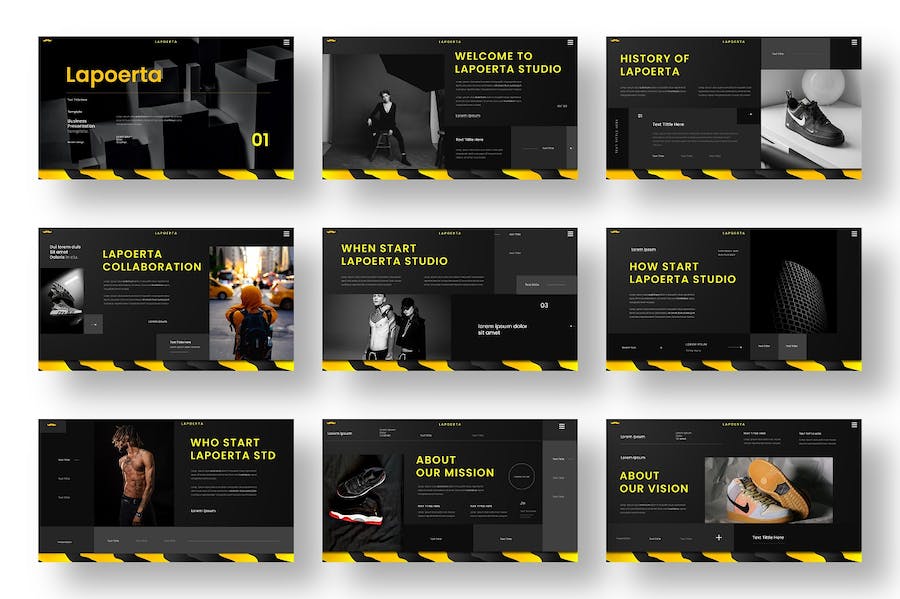 商务风格品牌展示PPT模板 - PPT派