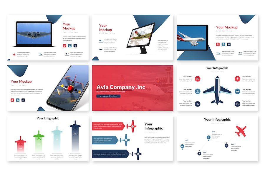 航空飞行主题商业演示Keynote模板 重试 - PPT派