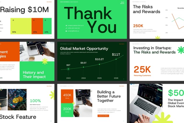 股市行情走势分析PPT模板 - PPT派