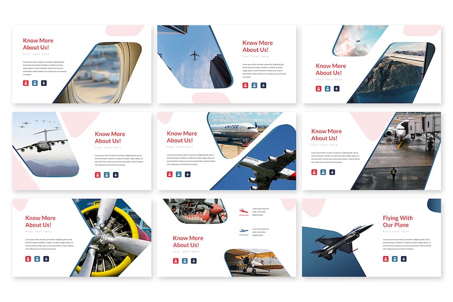 航空飞行主题商业演示Keynote模板 重试 - PPT派