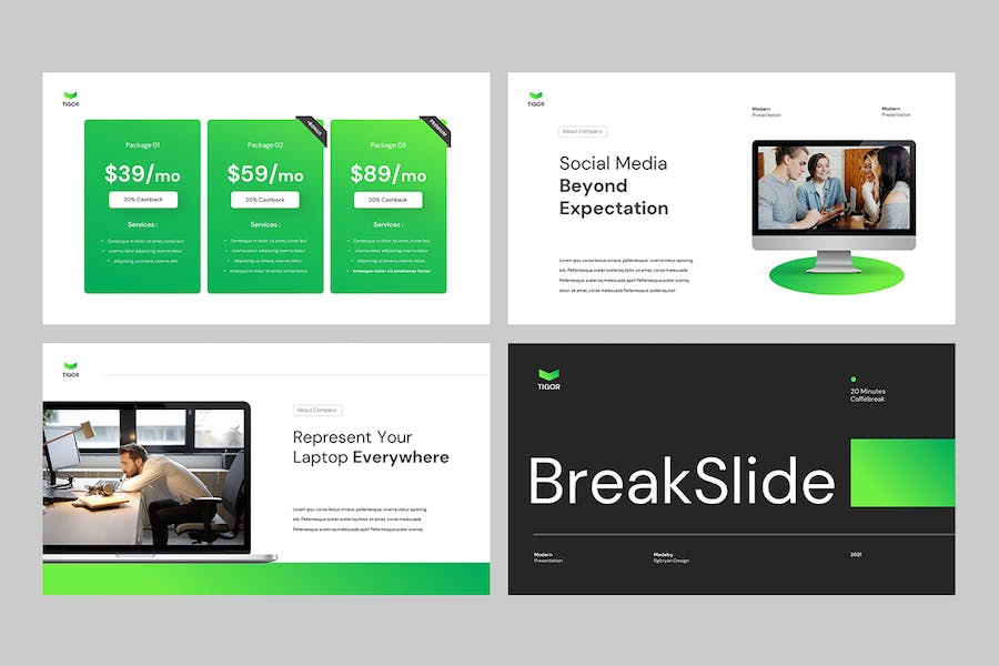 创意设计作品集视觉展示Keynote模板 - PPT派