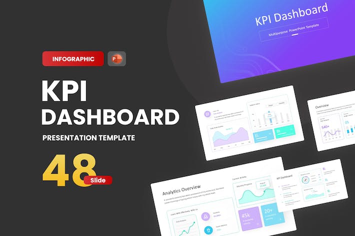 KPI-仪表板-渐变-PowerPoint-模板 - PPT派