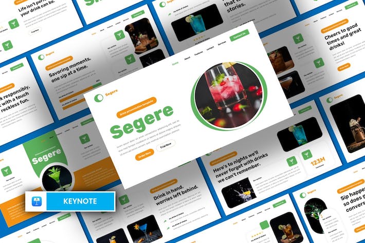 清新饮品饮料Keynote主题演讲 - PPT派