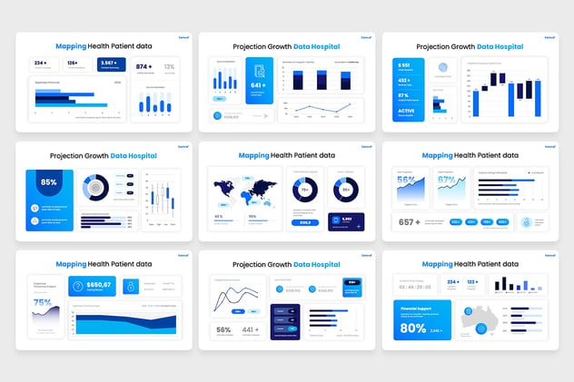 医疗行业数据仪表板PPT模板 - PPT派