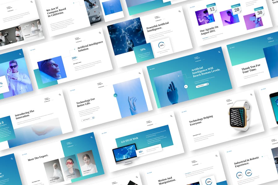 人工智能技术应用讲述Keynote模板 - PPT派