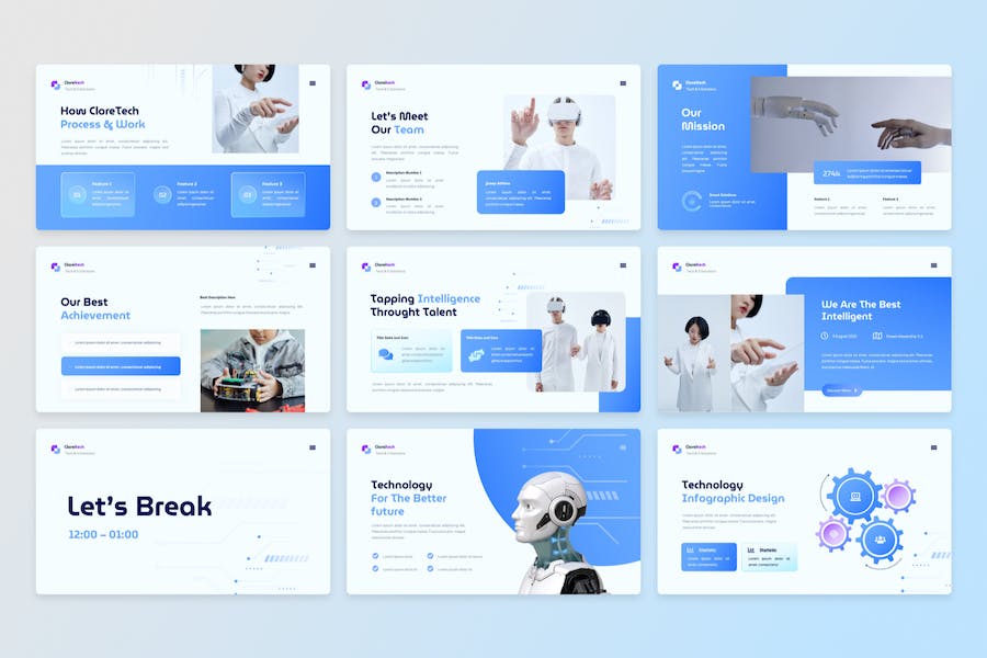 人工智能技术应用推介PPT模板 - PPT派