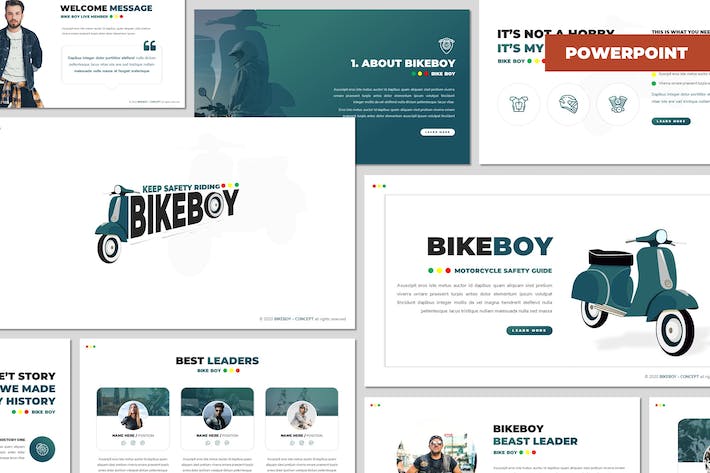 自行车摩托汽车运动品牌营销PPT模板 - PPT派