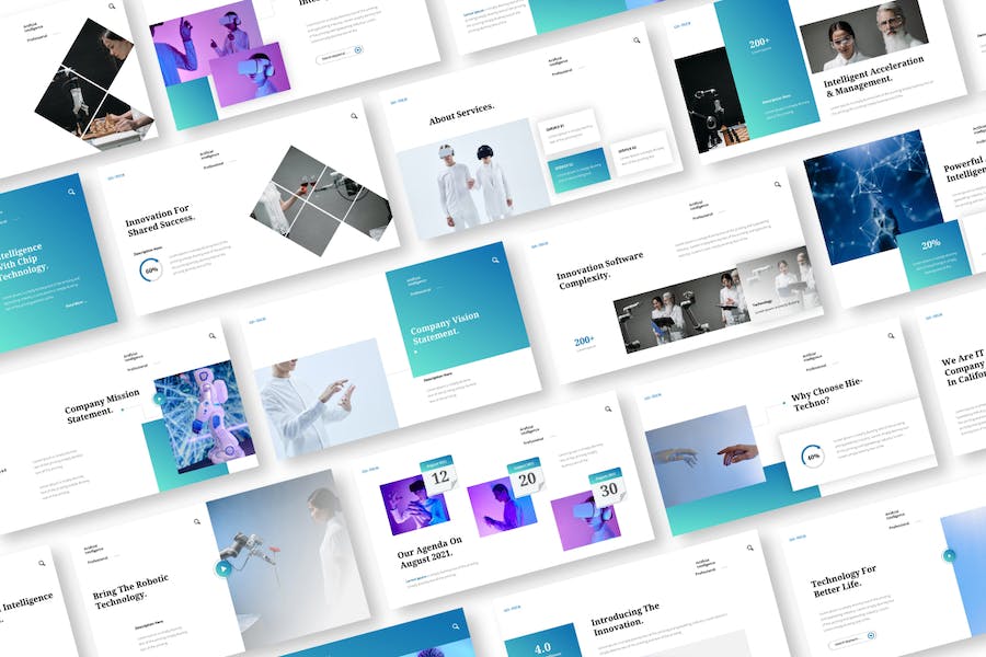 人工智能技术应用讲述Keynote模板 - PPT派