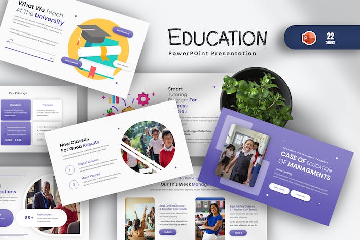 教育课程设计教学推广知识传播服务展示方案PPT模板 - PPT派