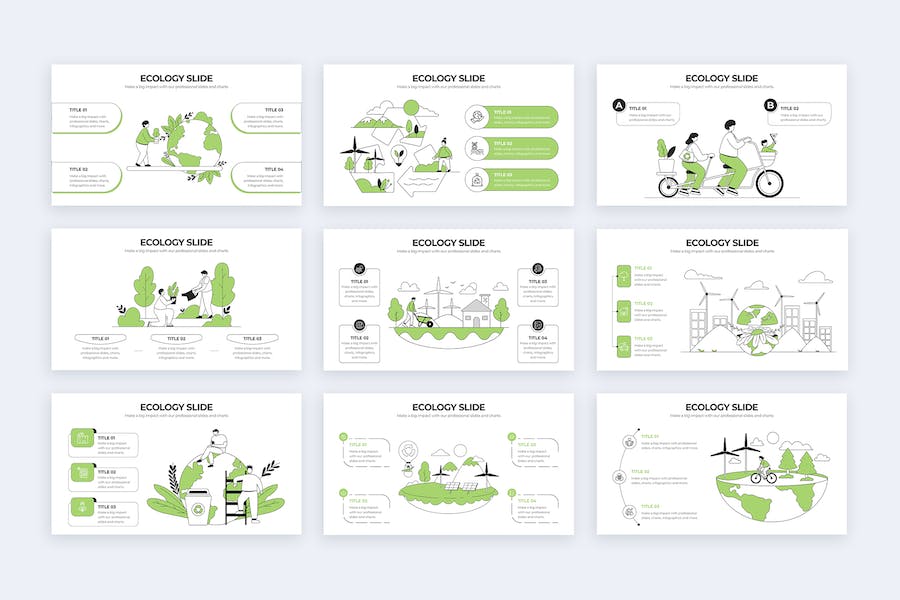 教育生态环境保护信息图形PPT模板 - PPT派