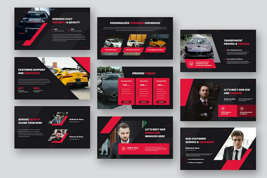 豪华汽车租赁高端出行服务方案PPT模板 - PPT派