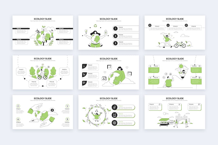 教育生态环境保护信息图形PPT模板 - PPT派