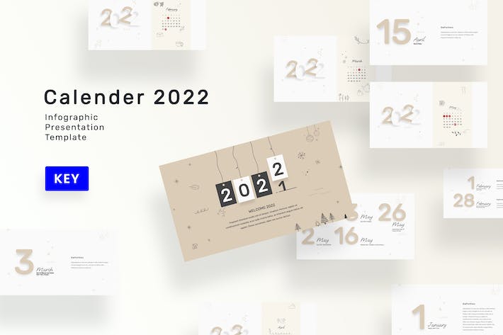 清新简约日程日历Keynote模板 - PPT派