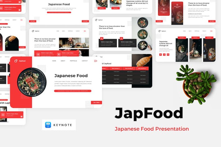 日本食品日式料理主题Keynote演讲 - PPT派