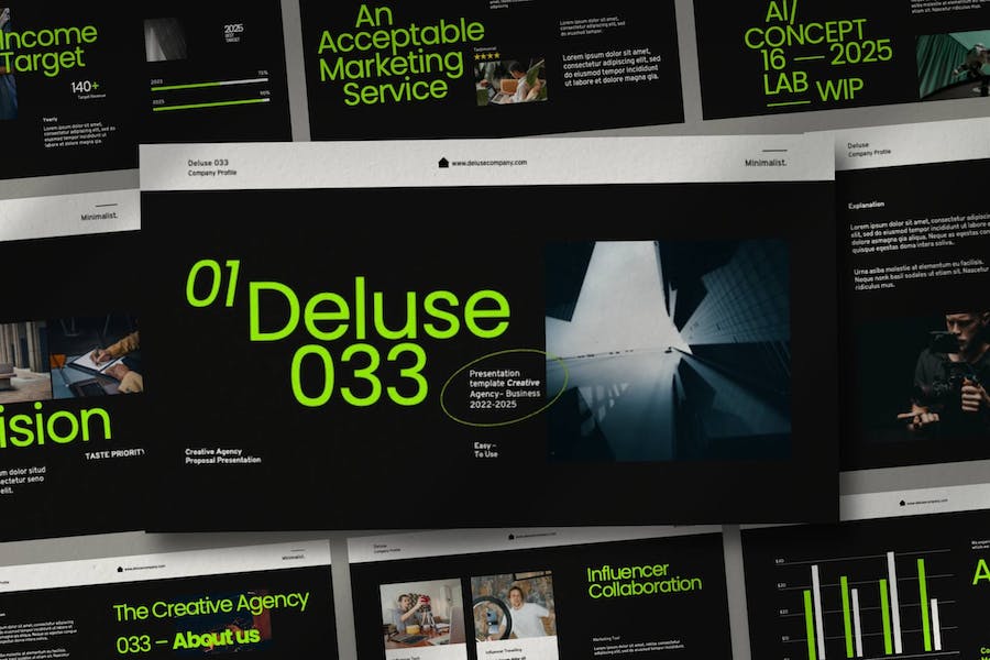 绿黑创意风企业简介展 PPT模板 - PPT派