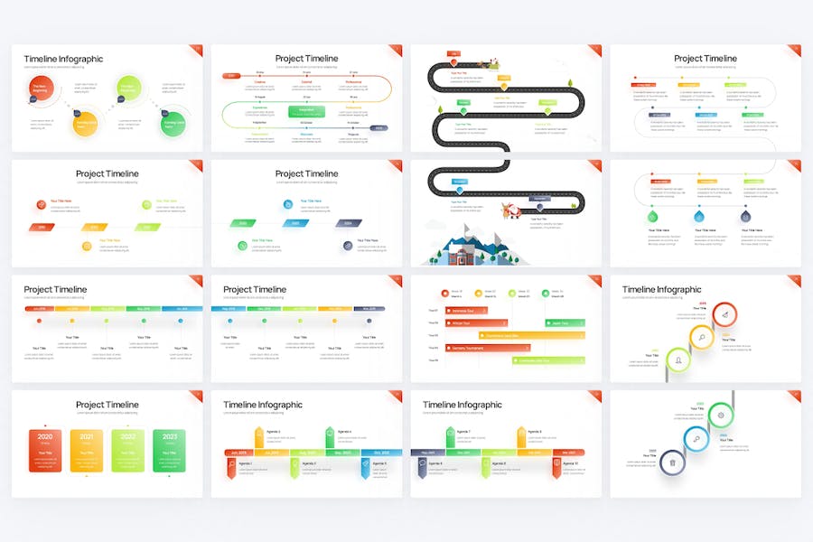 Project-timeline-gradient-color-3-keynote-template - PPT派