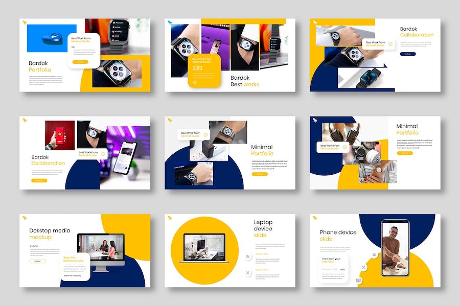 黄色商务企业品牌展示PPT模板 - PPT派