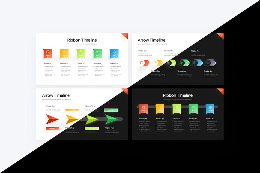 Project-timeline-gradient-color-3-keynote-template - PPT派