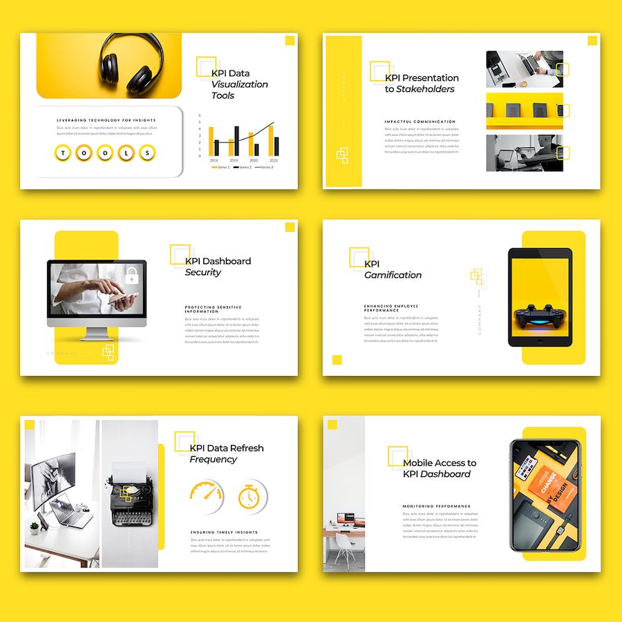 KPI性能指标商业报告PPT模板 - PPT派