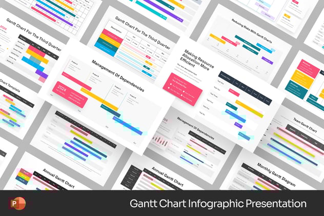 甘特图项目时间管理信息图形PPT模板 - PPT派