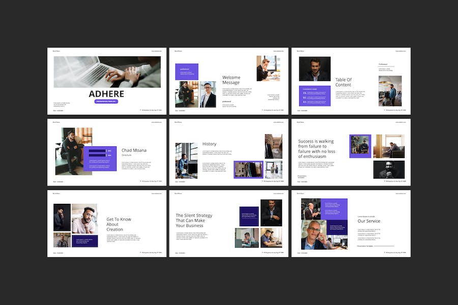 黑白简约风格职场汇报PPT模板 - PPT派