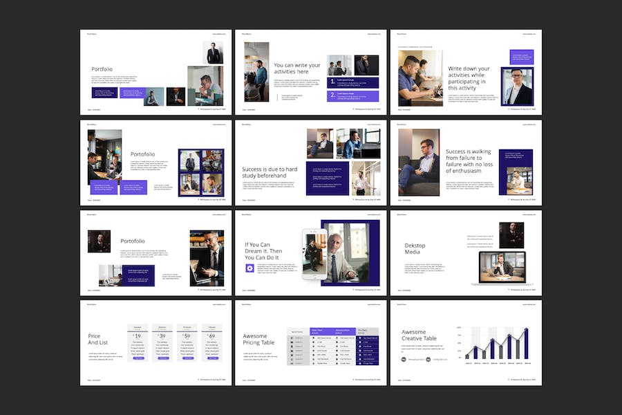 黑白简约风格职场汇报PPT模板 - PPT派