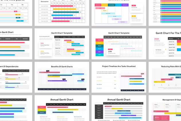 甘特图项目时间管理信息图形PPT模板 - PPT派