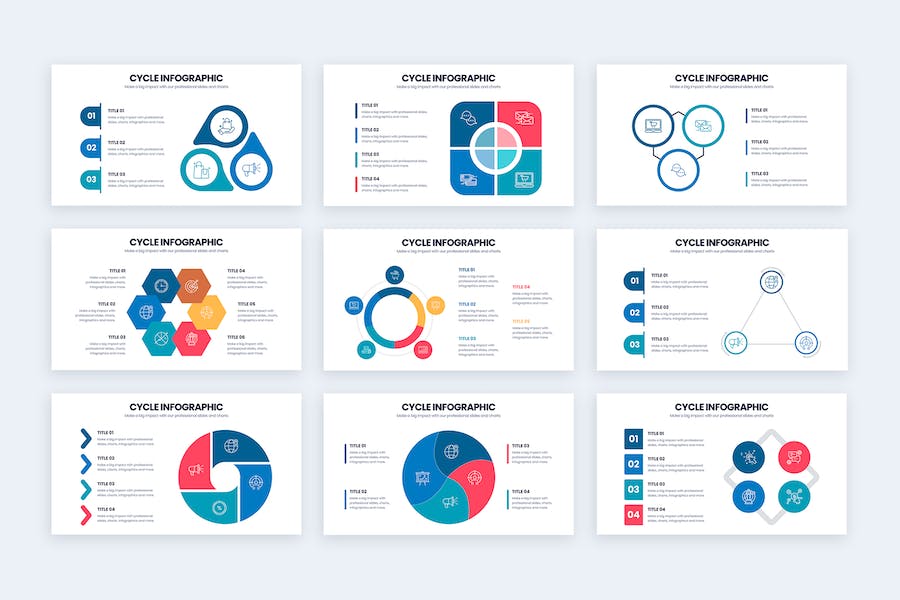 粉色商业周期循环流程信息图Keynote模板 - PPT派