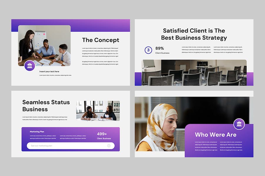 商务企业无缝运营方案PPT模板 - PPT派