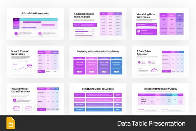数据表格统计信息展示PPT模板 - PPT派