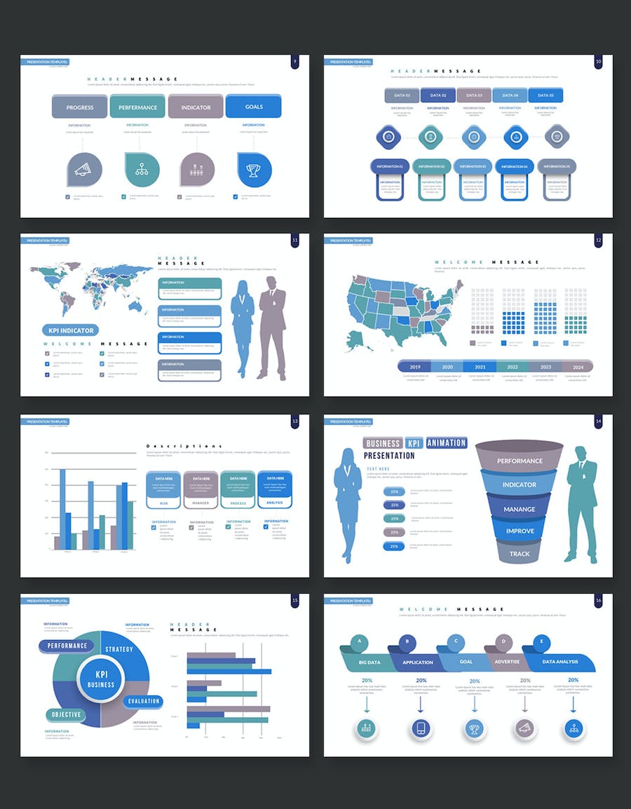 KPI性能指标商业融资报告PPT模板 - PPT派