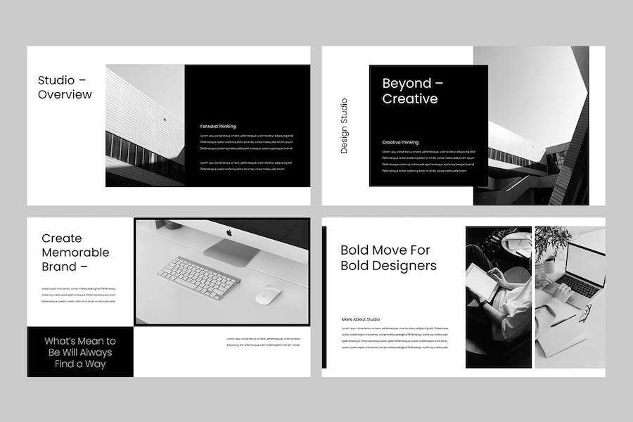 极简风格商务办公通用PPT模板 - PPT派