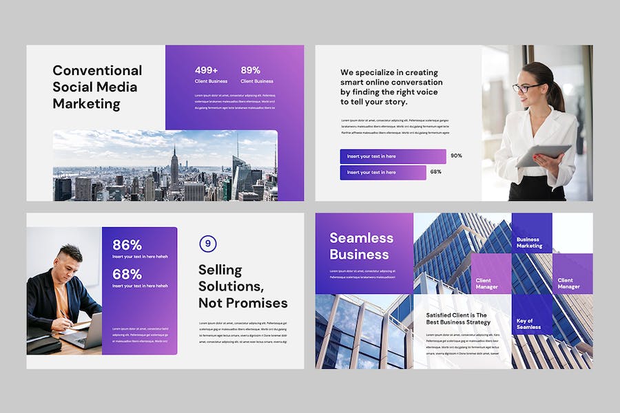 商务企业无缝运营方案PPT模板 - PPT派