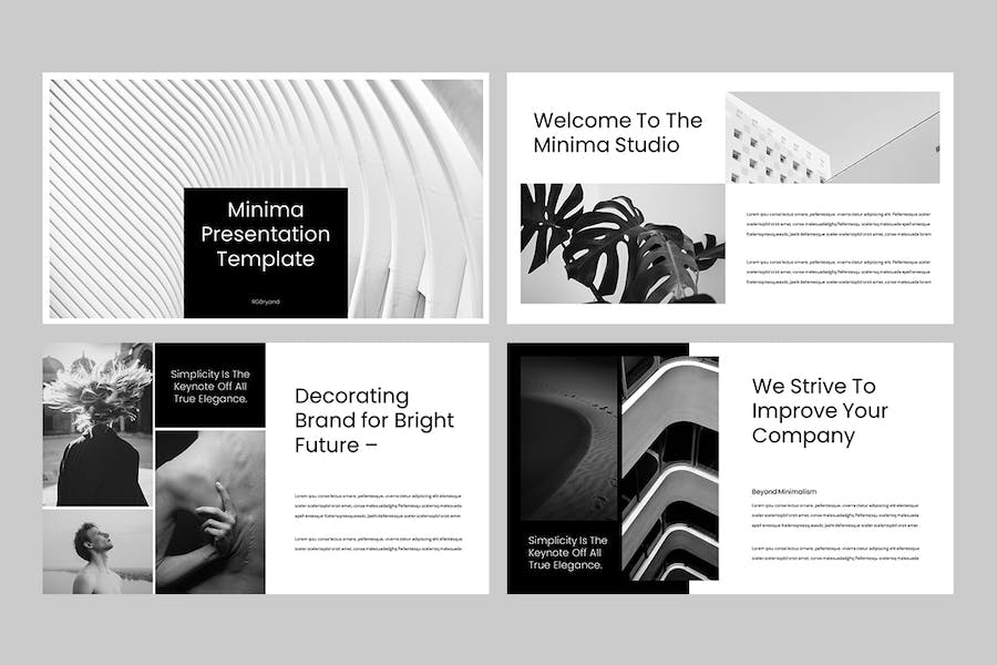 极简风格商务办公通用PPT模板 - PPT派