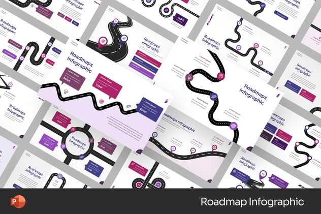 项目规划路线图流程信息图形PPT模板 - PPT派