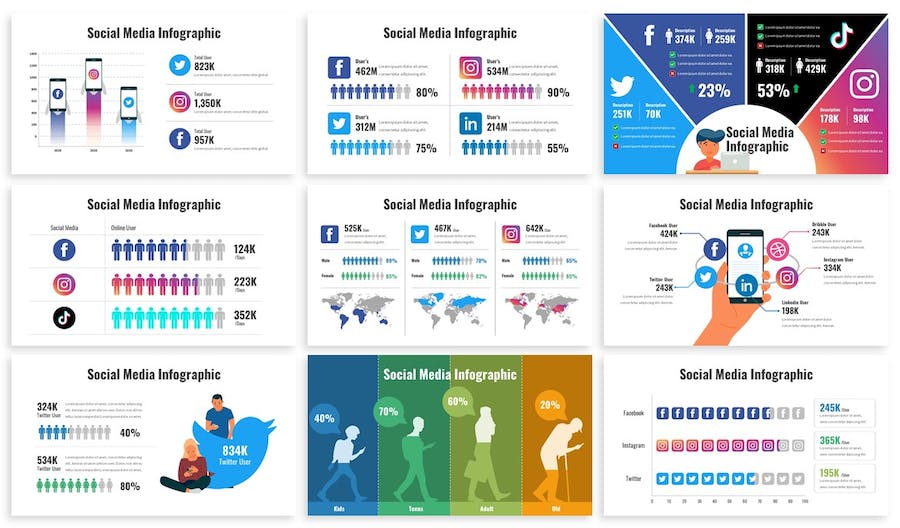 社交媒体营销策略数据分析Keynote模板 - PPT派