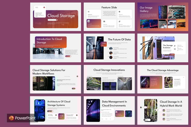 云存储技术行业解决方案PPT模板 - PPT派
